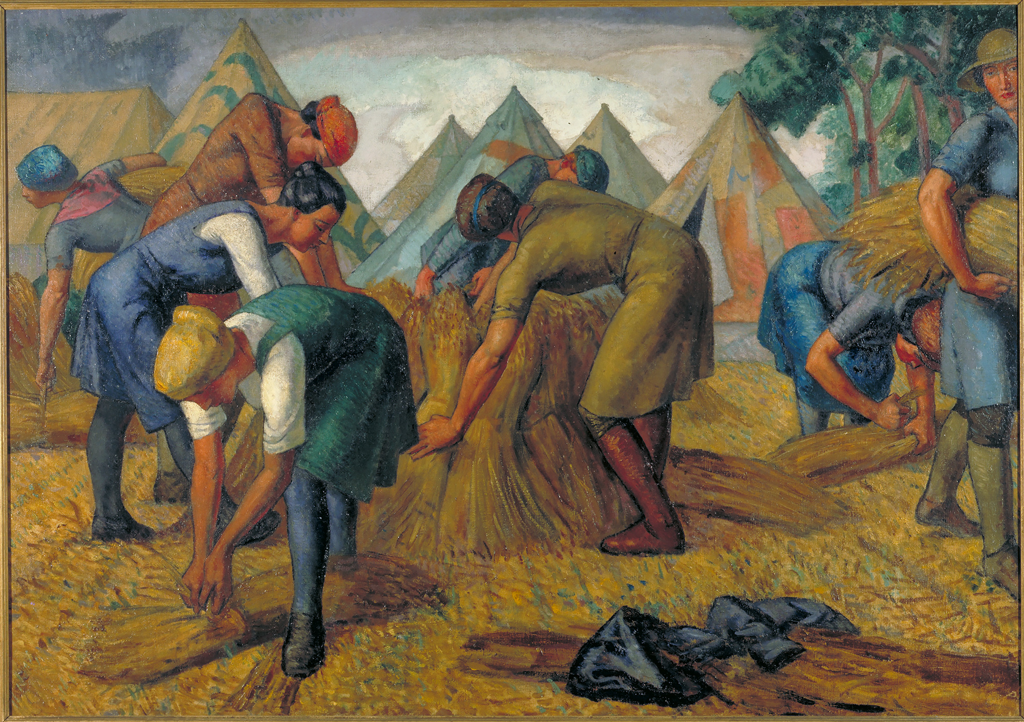 Voluntary Land Workers in a Flax-field, Podington, Northamptonshire