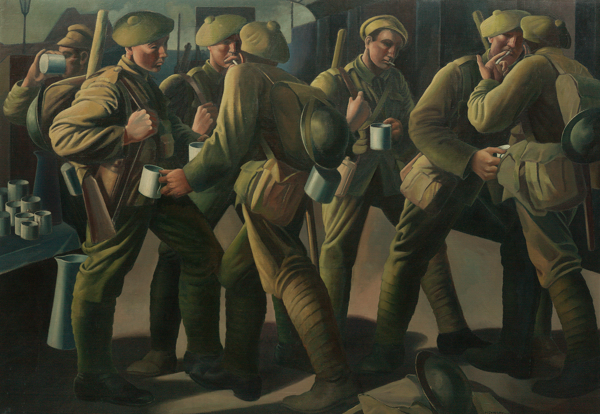 The Arrival of a Leave Train, Victoria Station, 1918